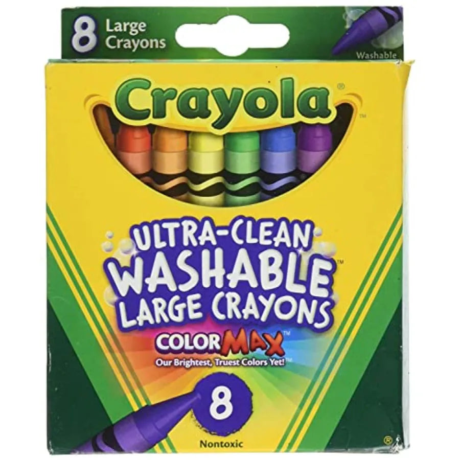 Washable Crayons, Large Size, 8 Colors, Pack of 1