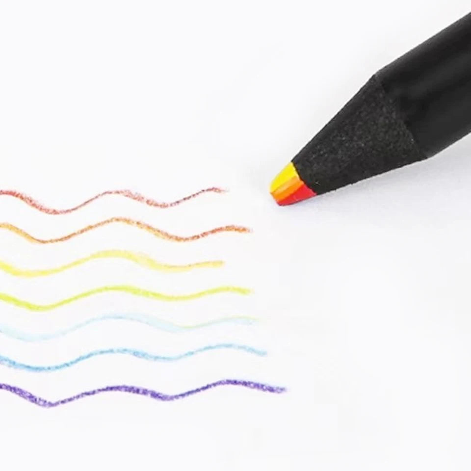 3Pcs pastel 7 Colors Concentric Gradient Rainbow Pencil Crayons Colored Pencil Set cheap kawaii stationery Art Painting Drawing