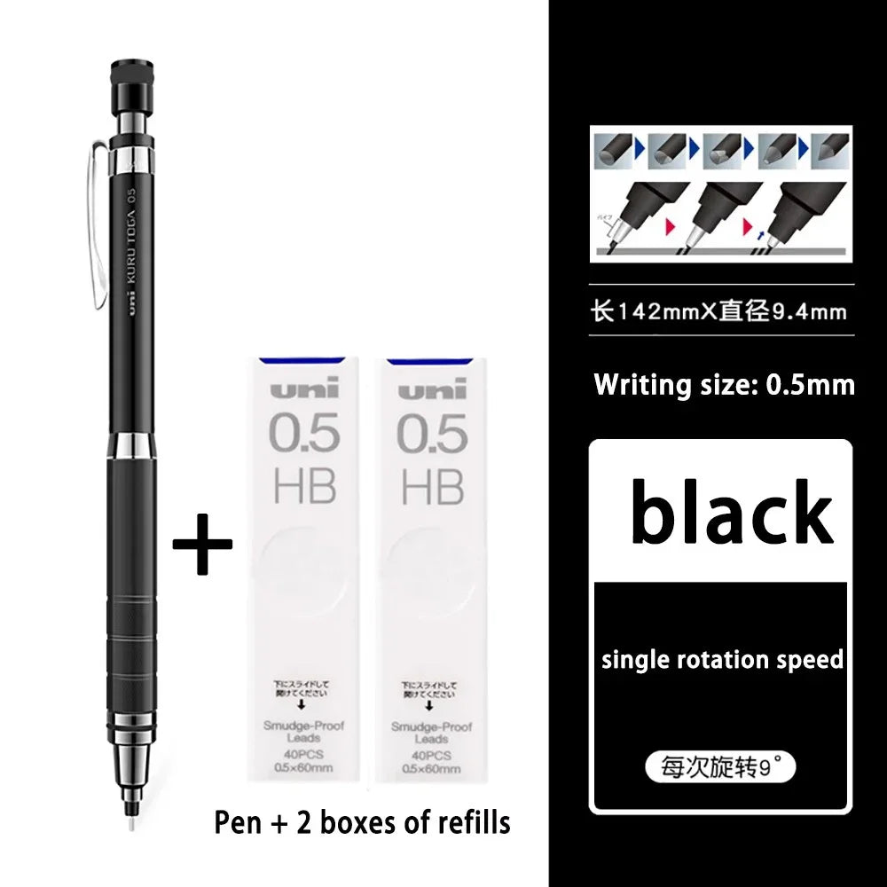 Uni Mechanical Pencil Set M5-1017 Kuru Toga Roulette Model Automatic Lead Spin 0.5mm Office School Supplies Japanese Stationery
