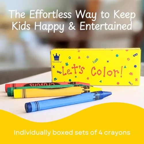 100 Bulk Crayons Pre-Packed Boxed 4 Classroom Ready Crayon Packs Party Favors for Teachers, Schools and Non-Toxic