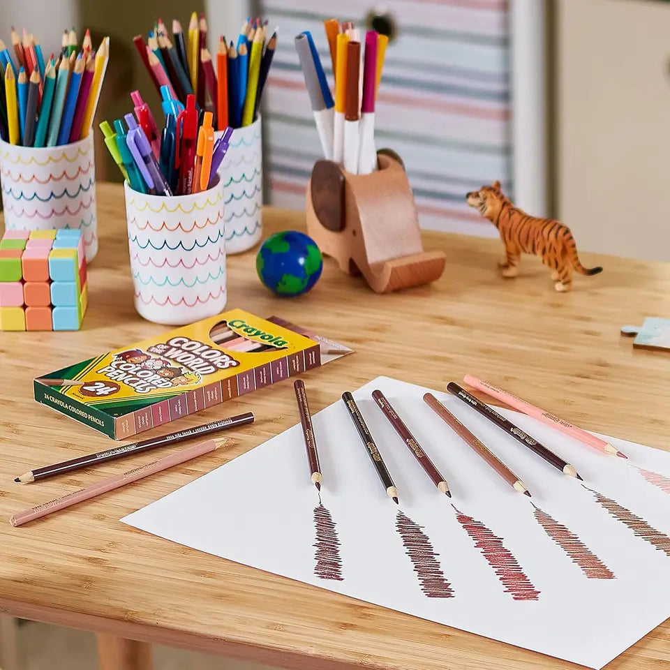 Colors of the World Colored Pencil Set (24ct), Skin Tone Colored Pencils for Kids, Coloring Book Pencils, Gifts for Kids
