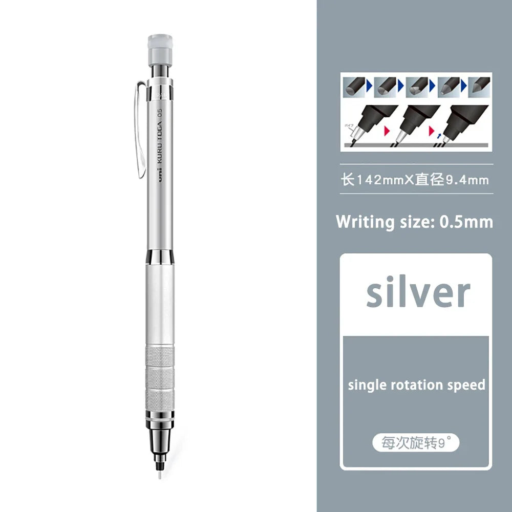 Uni Mechanical Pencil Set M5-1017 Kuru Toga Roulette Model Automatic Lead Spin 0.5mm Office School Supplies Japanese Stationery