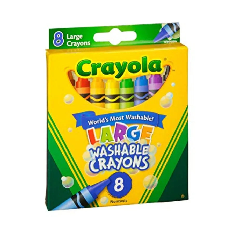 Washable Crayons, Large Size, 8 Colors, Pack of 1