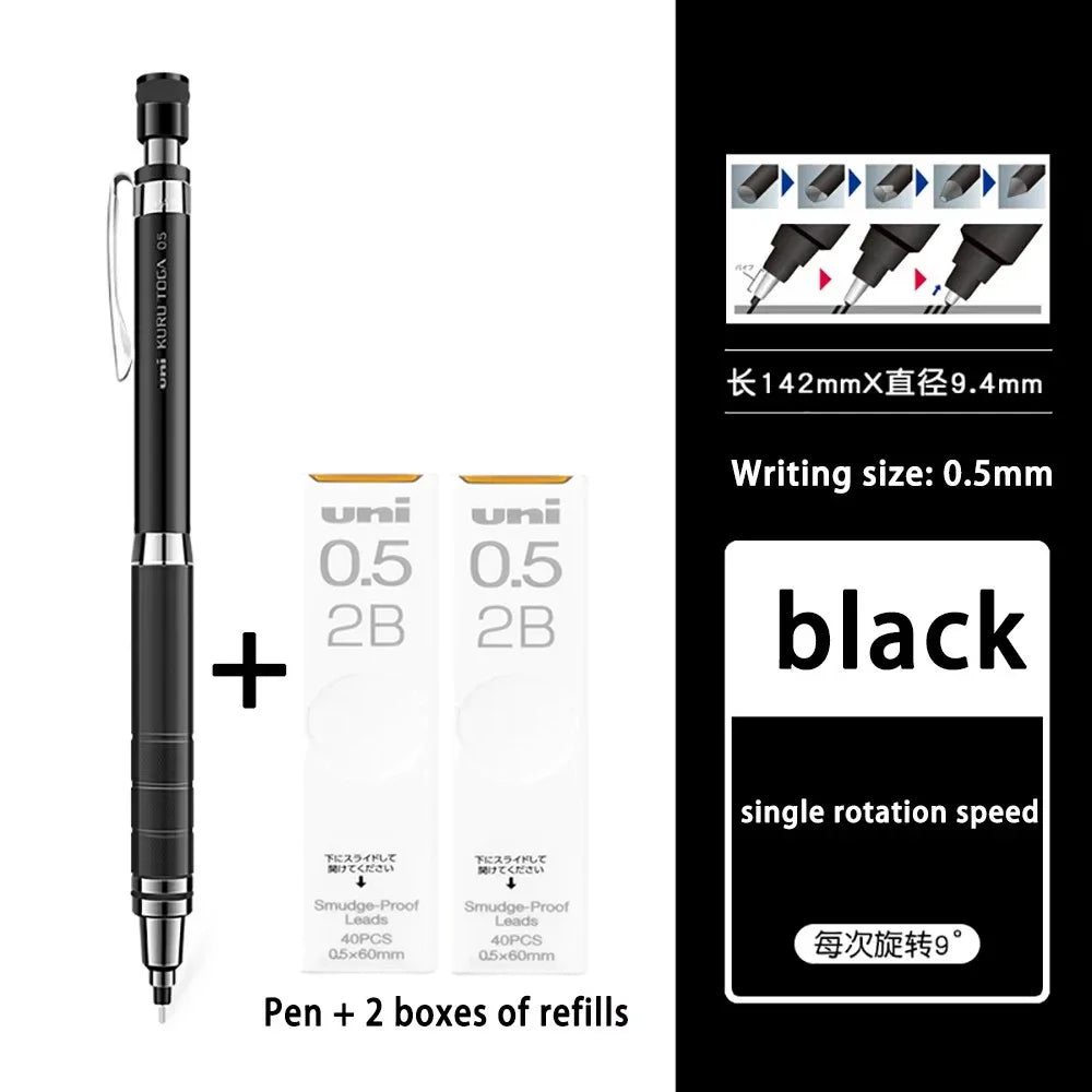 Uni Mechanical Pencil Set M5-1017 Kuru Toga Roulette Model Automatic Lead Spin 0.5mm Office School Supplies Japanese Stationery